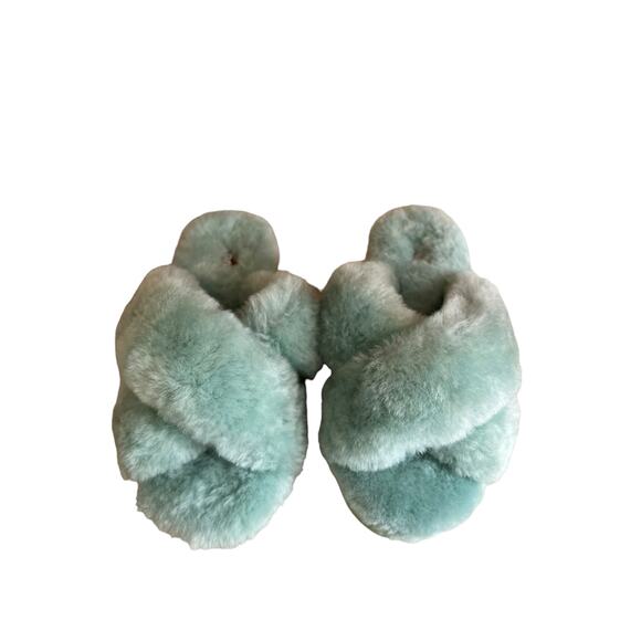 LAMO Fuzzy Sheepskin Shearling Slides Flip Flops M - Picture 4 of 9